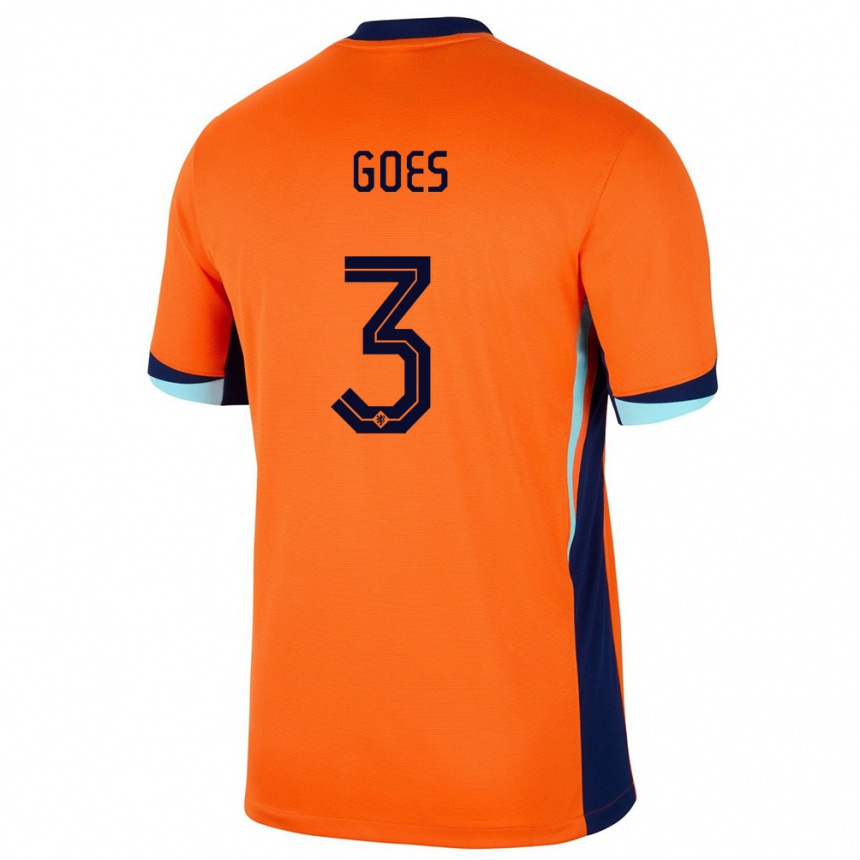 Kids Football Netherlands Wouter Goes #3 Orange Home Jersey 24-26 T-Shirt Nz