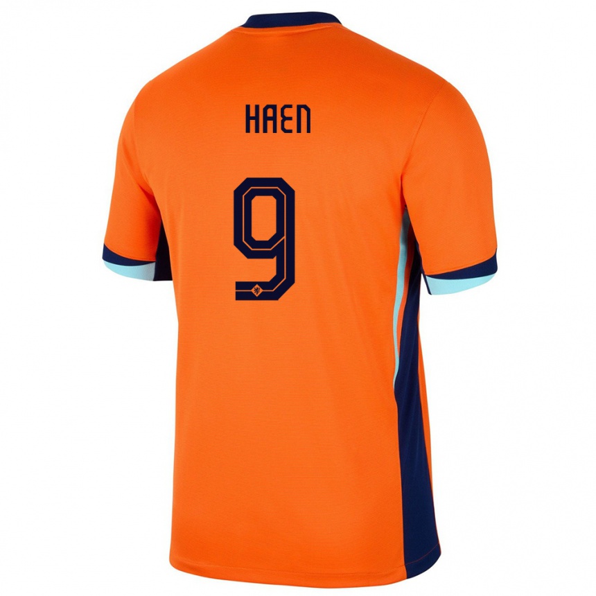 Kids Football Netherlands Devin Haen #9 Orange Home Jersey 24-26 T-Shirt Nz