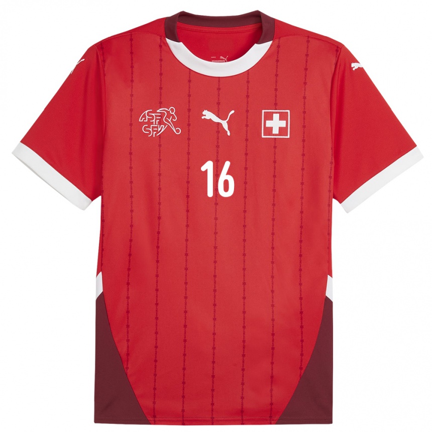 Kids Football Switzerland Christian Fassnacht #16 Red Home Jersey 24-26 T-Shirt Nz