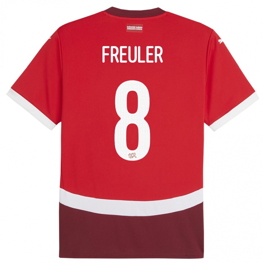 Kids Football Switzerland Remo Freuler #8 Red Home Jersey 24-26 T-Shirt Nz