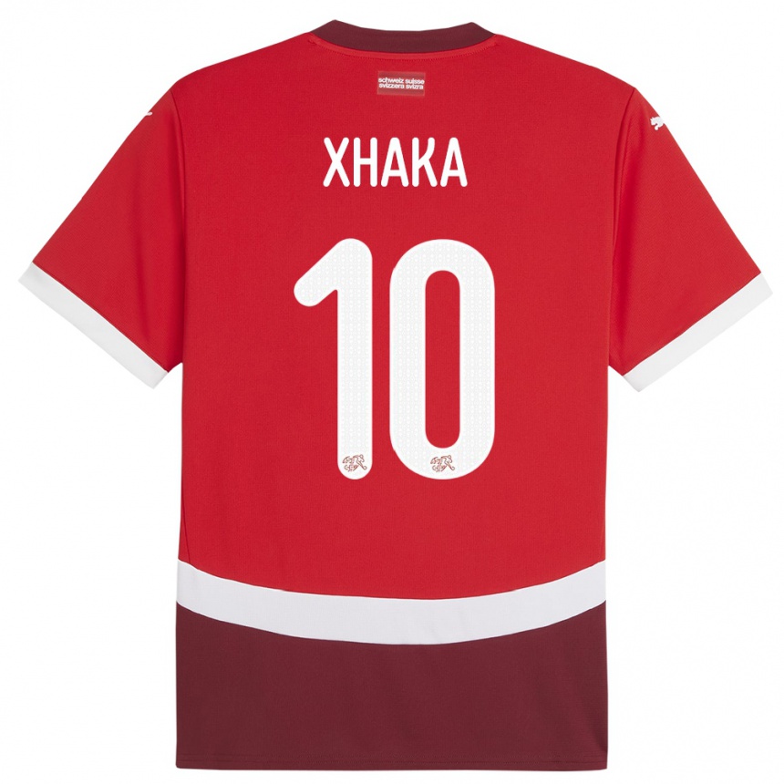 Kids Football Switzerland Granit Xhaka #10 Red Home Jersey 24-26 T-Shirt Nz