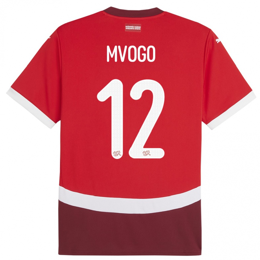 Kids Football Switzerland Yvon Mvogo #12 Red Home Jersey 24-26 T-Shirt Nz