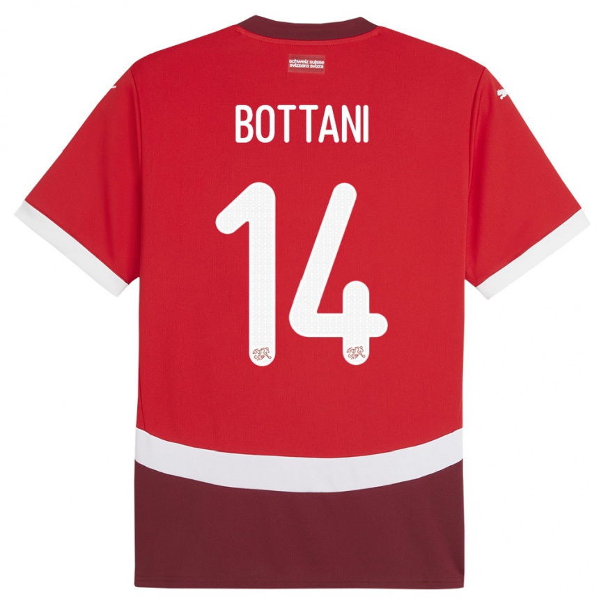 Kids Football Switzerland Mattia Bottani #14 Red Home Jersey 24-26 T-Shirt Nz