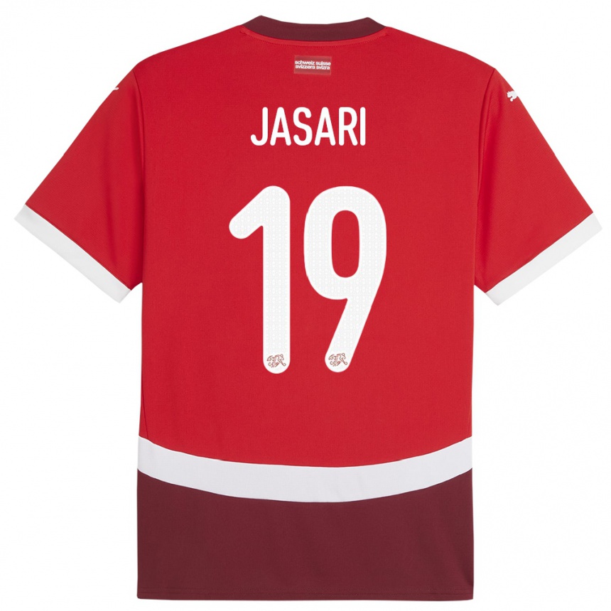 Kids Football Switzerland Ardon Jasari #19 Red Home Jersey 24-26 T-Shirt Nz