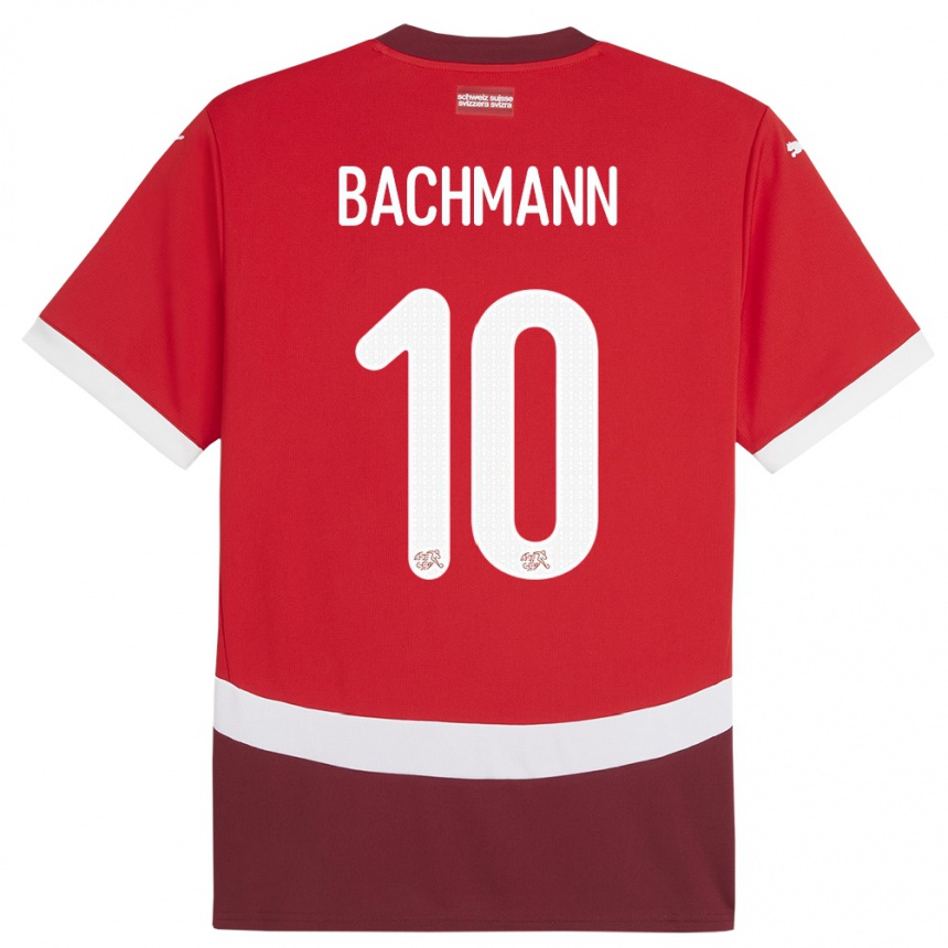 Kids Football Switzerland Ramona Bachmann #10 Red Home Jersey 24-26 T-Shirt Nz