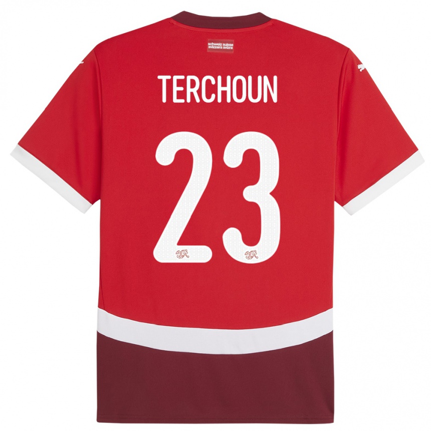 Kids Football Switzerland Meriame Terchoun #23 Red Home Jersey 24-26 T-Shirt Nz