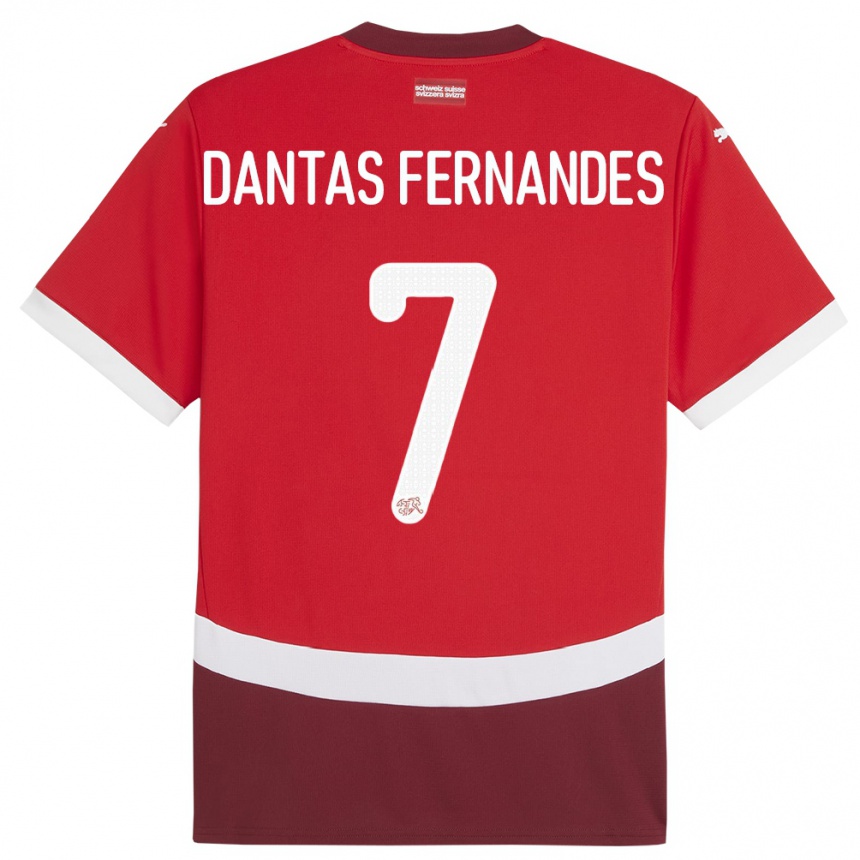 Kids Football Switzerland Ronaldo Dantas Fernandes #7 Red Home Jersey 24-26 T-Shirt Nz