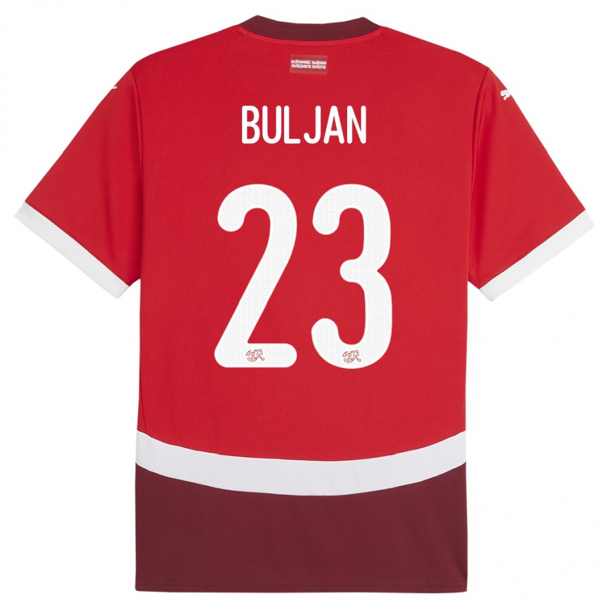 Kids Football Switzerland Leo Buljan #23 Red Home Jersey 24-26 T-Shirt Nz