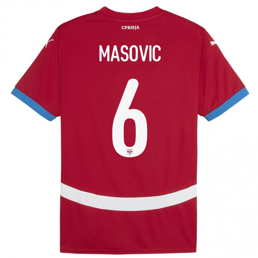 Kids Football Serbia Erhan Masovic #6 Red Home Jersey 24-26 T-Shirt Nz