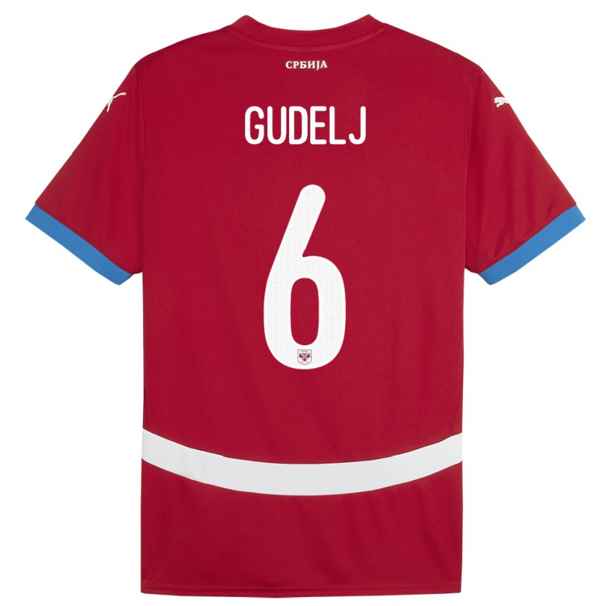 Kids Football Serbia Nemanja Gudelj #6 Red Home Jersey 24-26 T-Shirt Nz