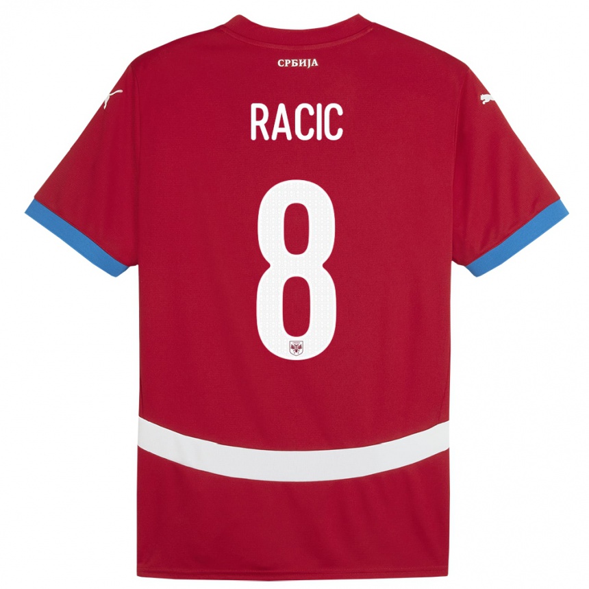 Kids Football Serbia Uros Racic #8 Red Home Jersey 24-26 T-Shirt Nz