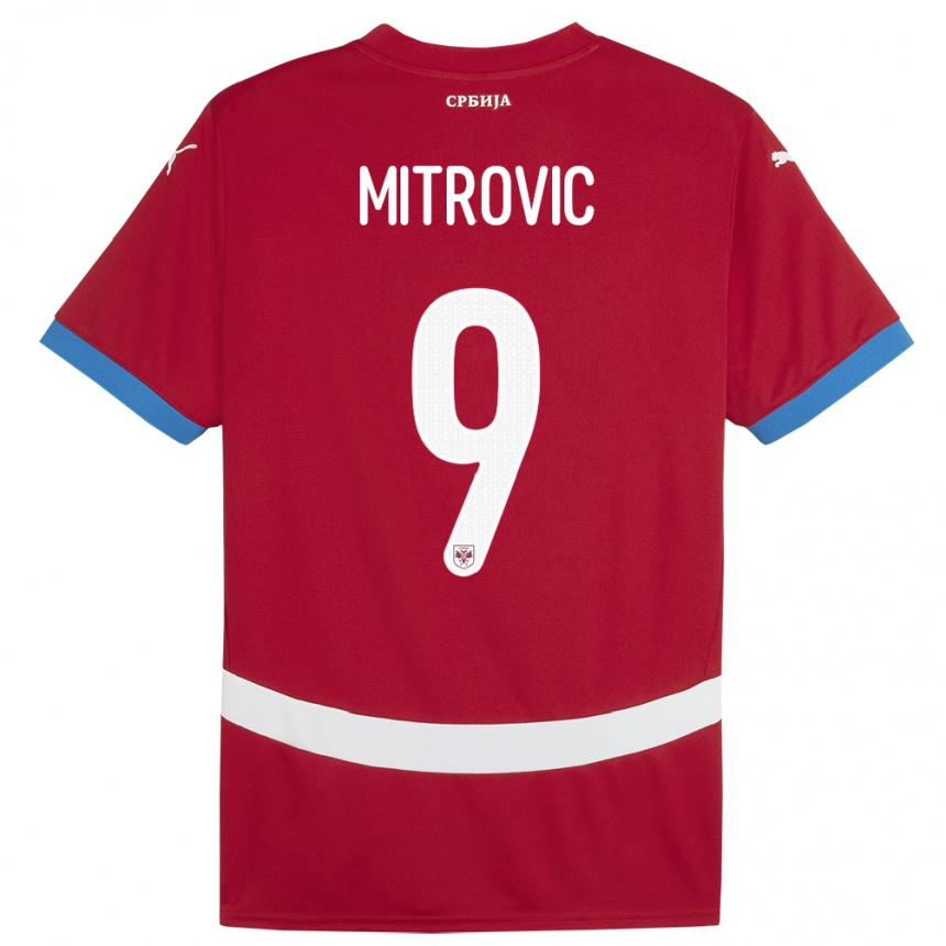 Kids Football Serbia Aleksandar Mitrovic #9 Red Home Jersey 24-26 T-Shirt Nz