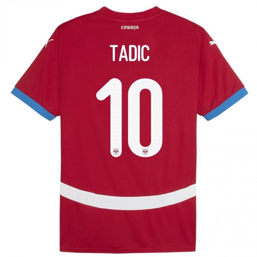 Kids Football Serbia Dusan Tadic #10 Red Home Jersey 24-26 T-Shirt Nz