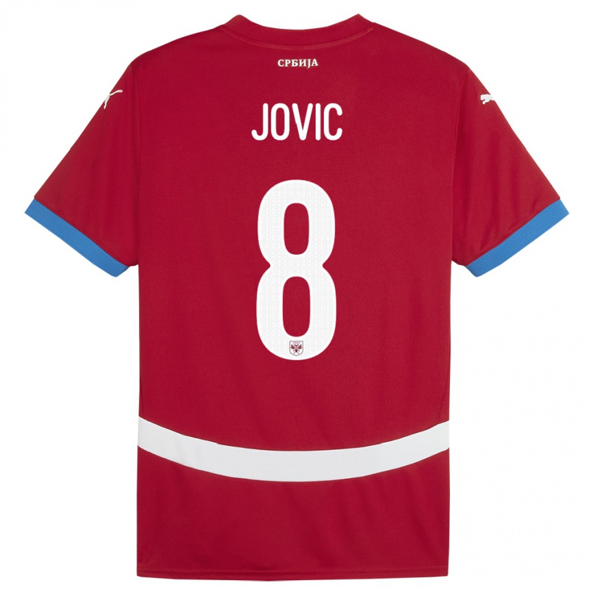 Kids Football Serbia Luka Jovic #8 Red Home Jersey 24-26 T-Shirt Nz