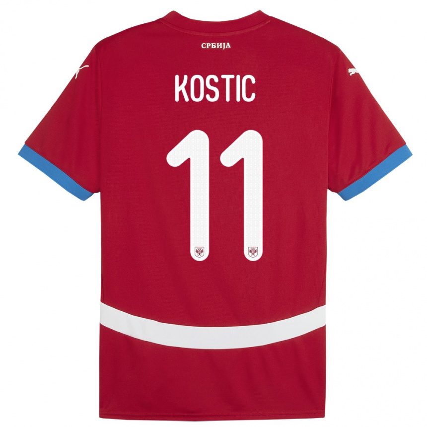 Kids Football Serbia Filip Kostic #11 Red Home Jersey 24-26 T-Shirt Nz