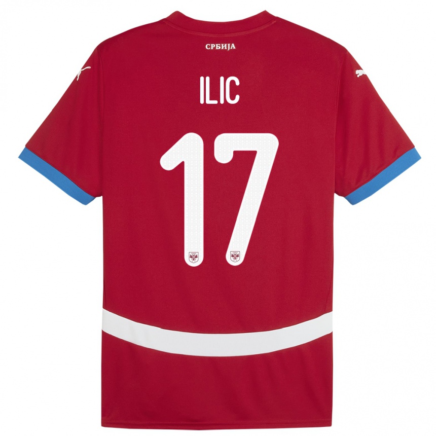 Kids Football Serbia Ivan Ilic #17 Red Home Jersey 24-26 T-Shirt Nz