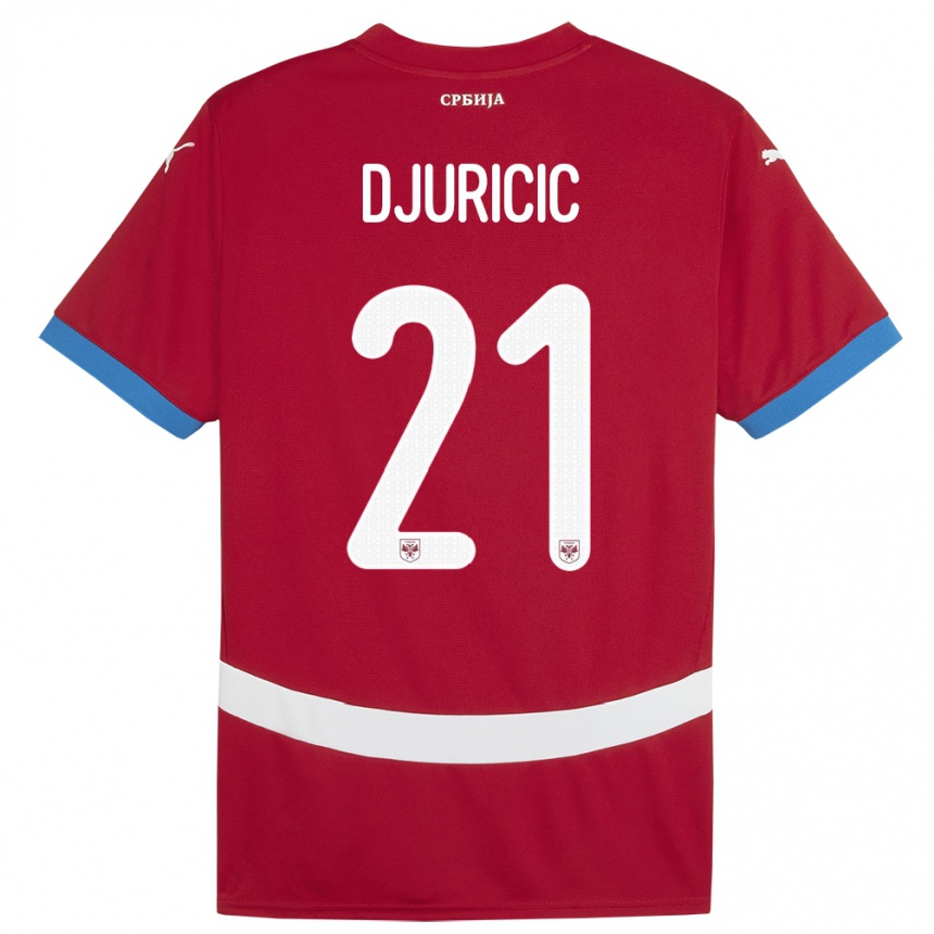 Kids Football Serbia Filip Djuricic #21 Red Home Jersey 24-26 T-Shirt Nz