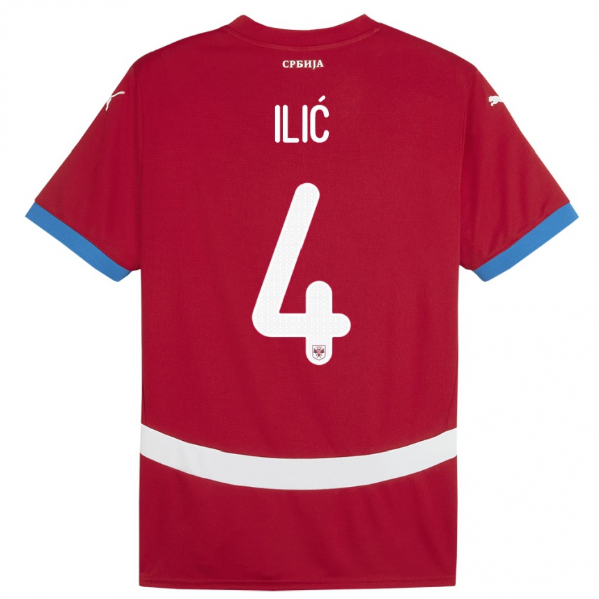 Kids Football Serbia Marija Ilic #4 Red Home Jersey 24-26 T-Shirt Nz