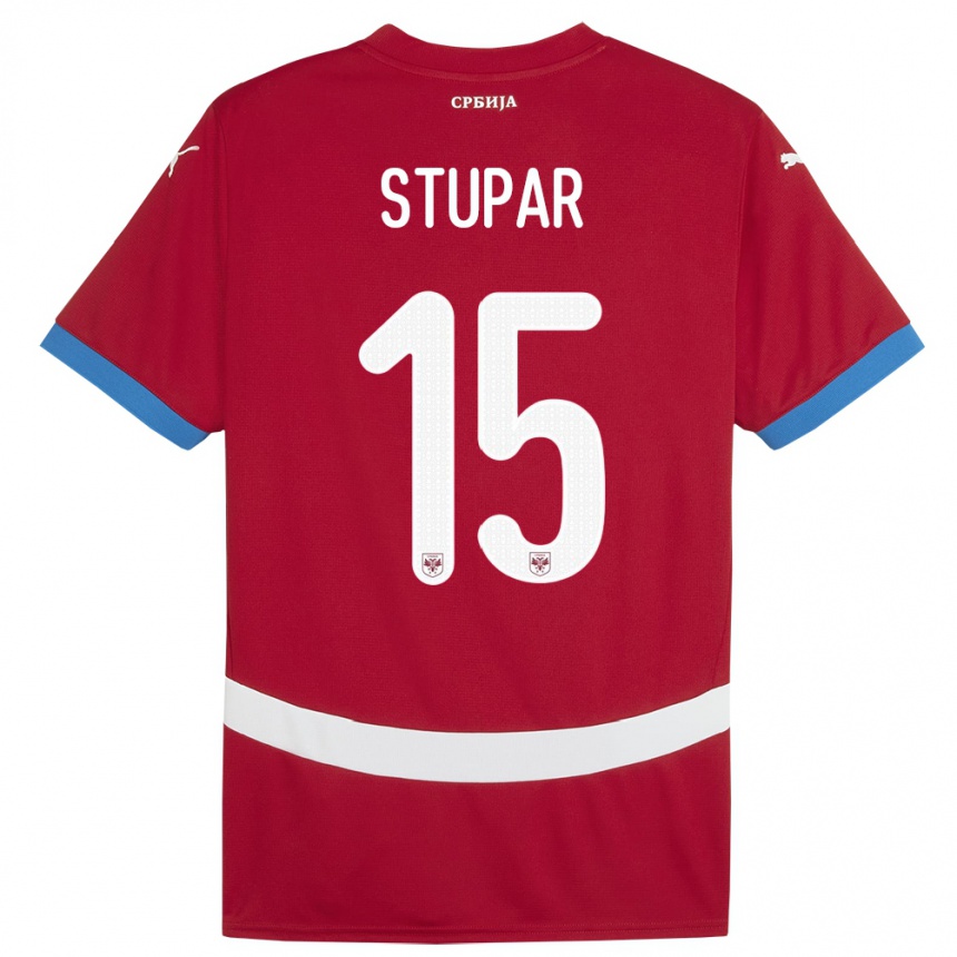 Kids Football Serbia Zivana Stupar #15 Red Home Jersey 24-26 T-Shirt Nz