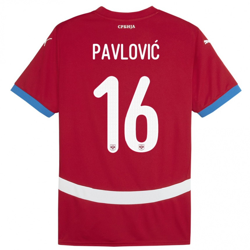 Kids Football Serbia Sara Pavlovic #16 Red Home Jersey 24-26 T-Shirt Nz