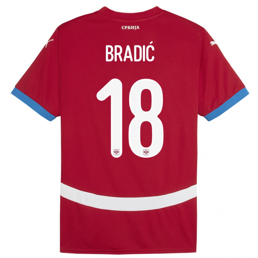 Kids Football Serbia Biljana Bradic #18 Red Home Jersey 24-26 T-Shirt Nz