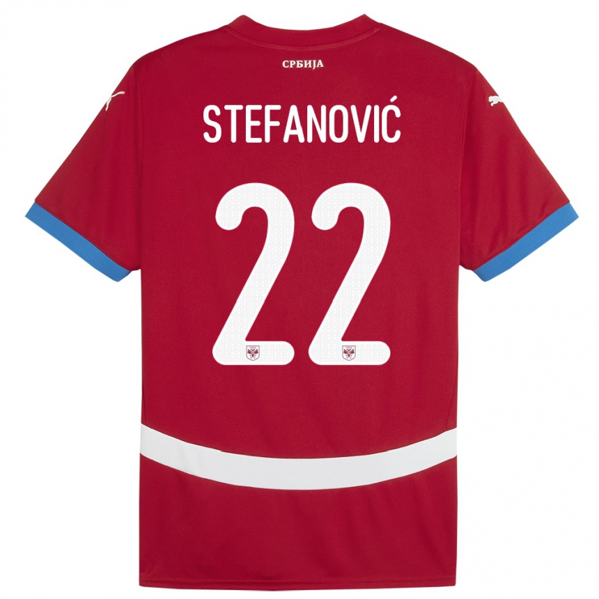 Kids Football Serbia Dejana Stefanovic #22 Red Home Jersey 24-26 T-Shirt Nz