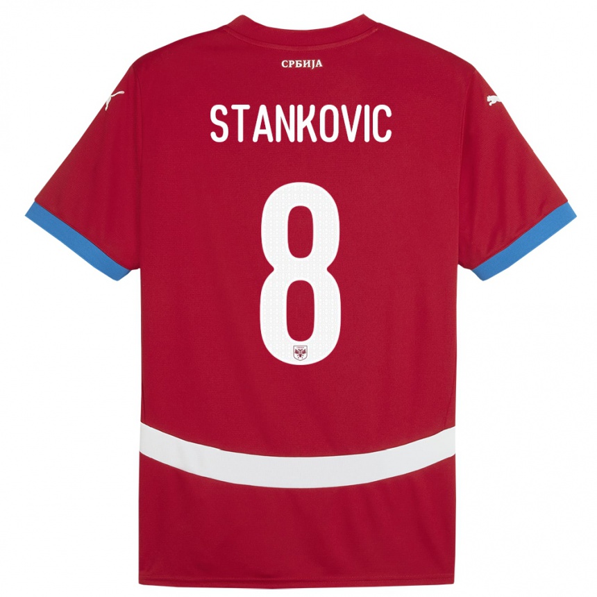 Kids Football Serbia Nikola Stankovic #8 Red Home Jersey 24-26 T-Shirt Nz