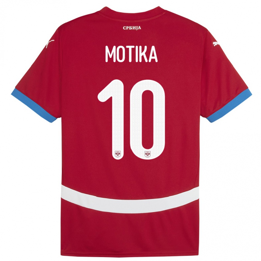 Kids Football Serbia Nemanja Motika #10 Red Home Jersey 24-26 T-Shirt Nz