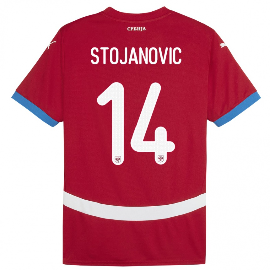 Kids Football Serbia Matija Stojanovic #14 Red Home Jersey 24-26 T-Shirt Nz