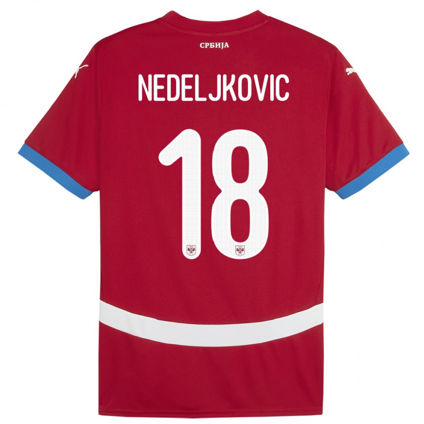 Kids Football Serbia Kosta Nedeljkovic #18 Red Home Jersey 24-26 T-Shirt Nz