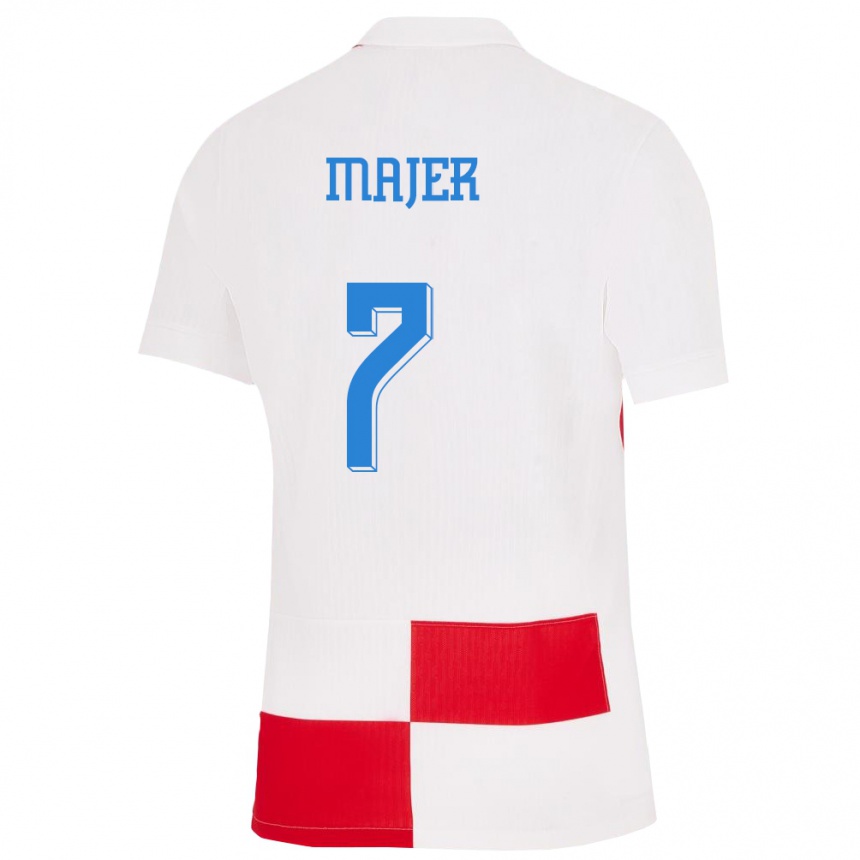 Kids Football Croatia Lovro Majer #7 White Red Home Jersey 24-26 T-Shirt Nz