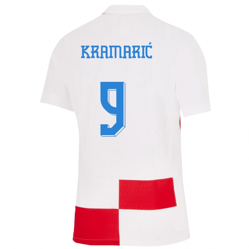 Kids Football Croatia Andrej Kramaric #9 White Red Home Jersey 24-26 T-Shirt Nz