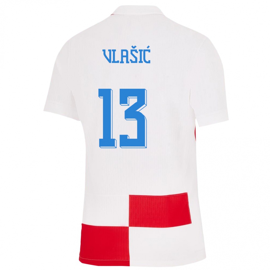 Kids Football Croatia Nikola Vlasic #13 White Red Home Jersey 24-26 T-Shirt Nz