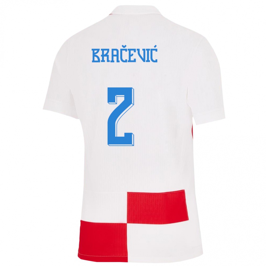 Kids Football Croatia Petra Bracevic #2 White Red Home Jersey 24-26 T-Shirt Nz