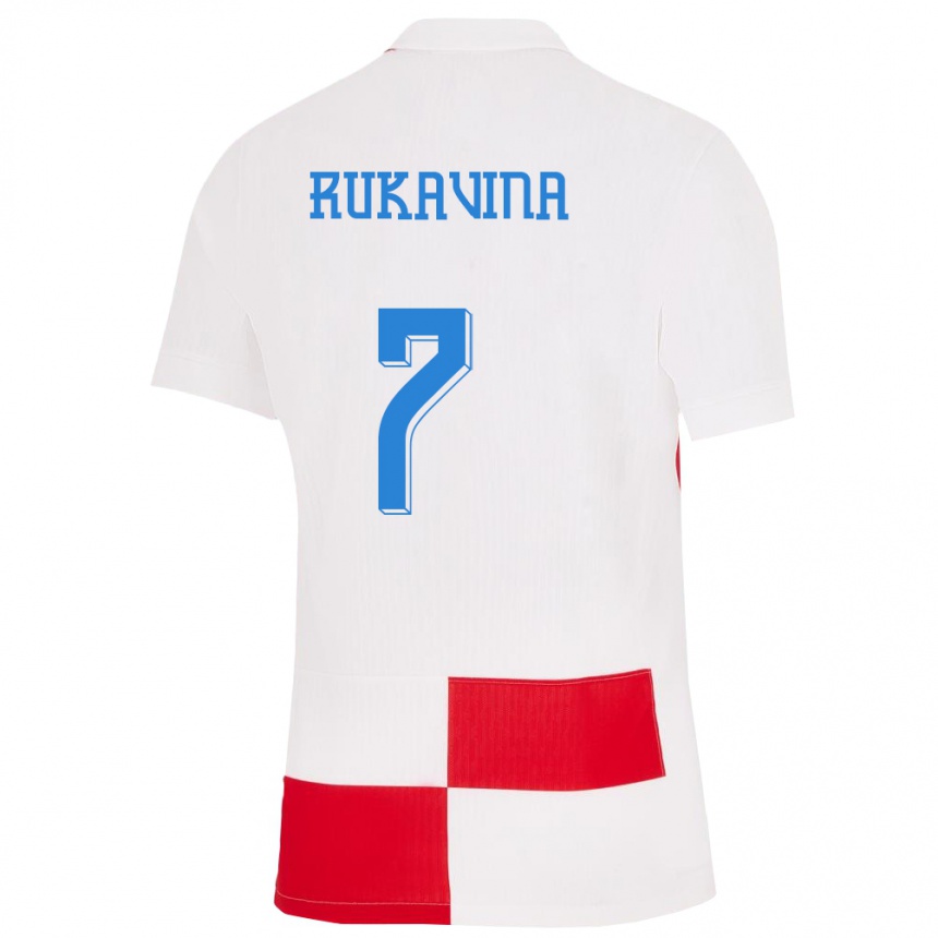 Kids Football Croatia Gabriel Rukavina #7 White Red Home Jersey 24-26 T-Shirt Nz