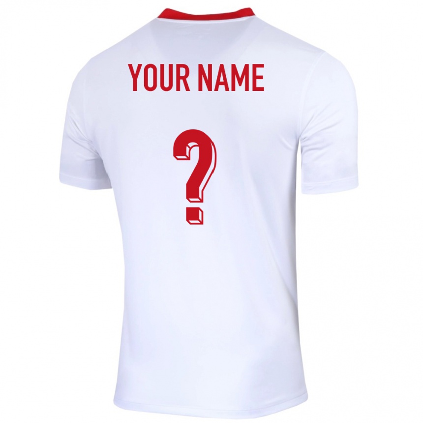 Kids Football Poland Your Name #0 White Home Jersey 24-26 T-Shirt Nz