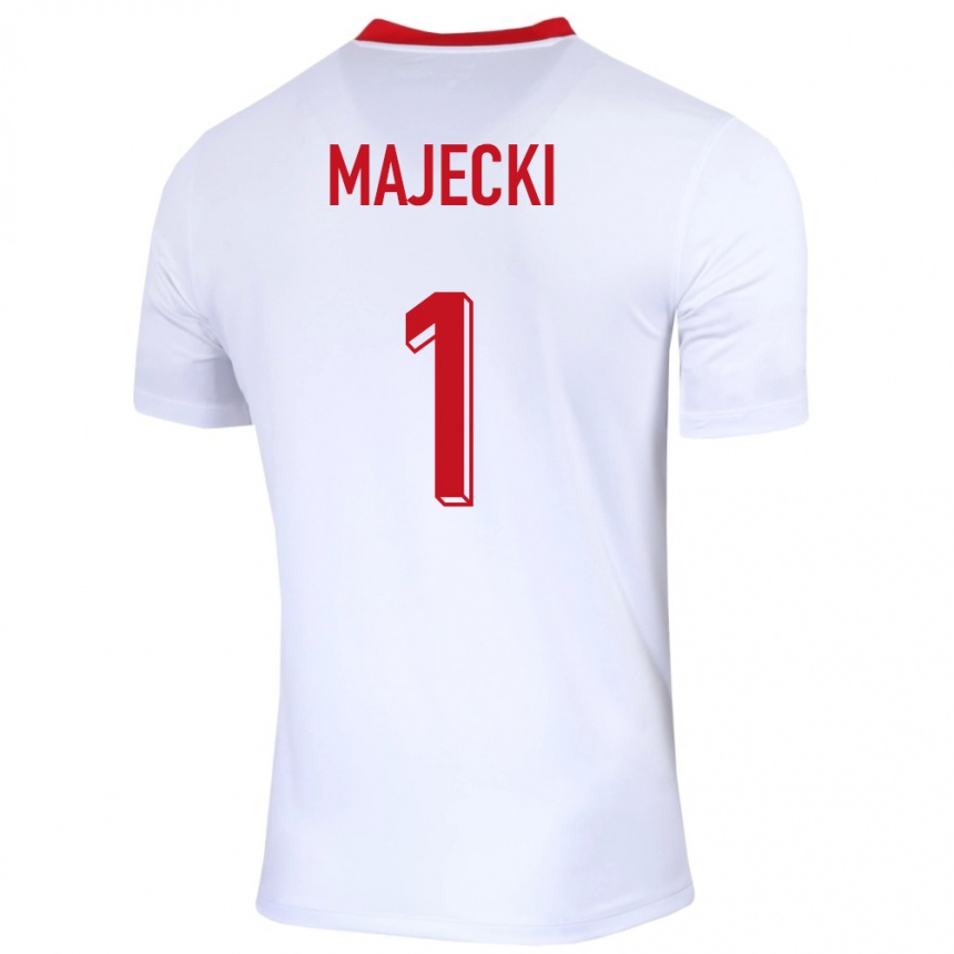 Kids Football Poland Radoslaw Majecki #1 White Home Jersey 24-26 T-Shirt Nz