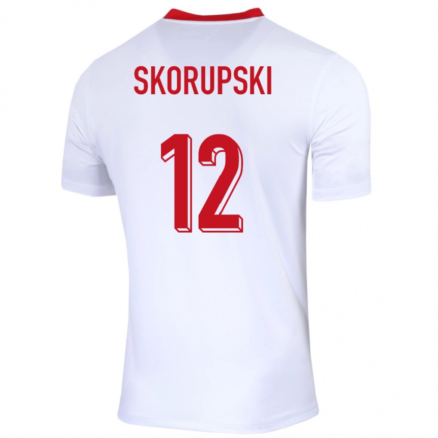 Kids Football Poland Lukasz Skorupski #12 White Home Jersey 24-26 T-Shirt Nz