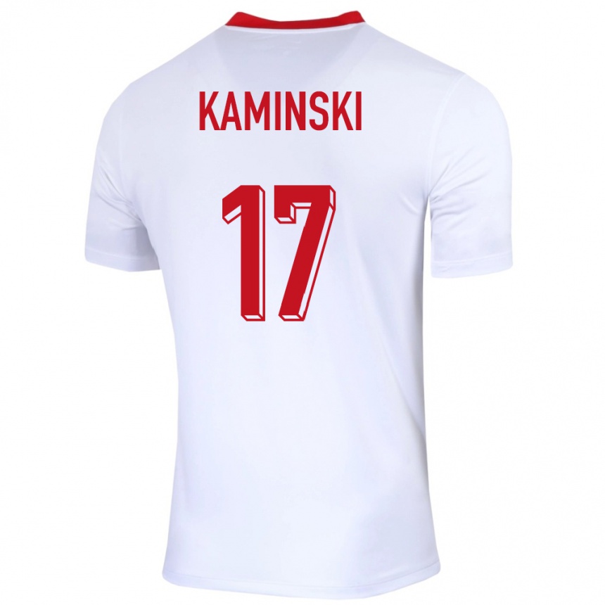 Kids Football Poland Jakub Kaminski #17 White Home Jersey 24-26 T-Shirt Nz