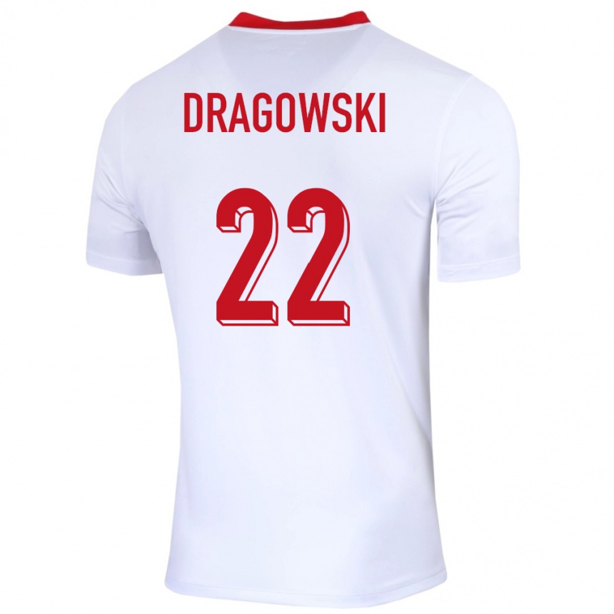 Kids Football Poland Bartlomiej Dragowski #22 White Home Jersey 24-26 T-Shirt Nz