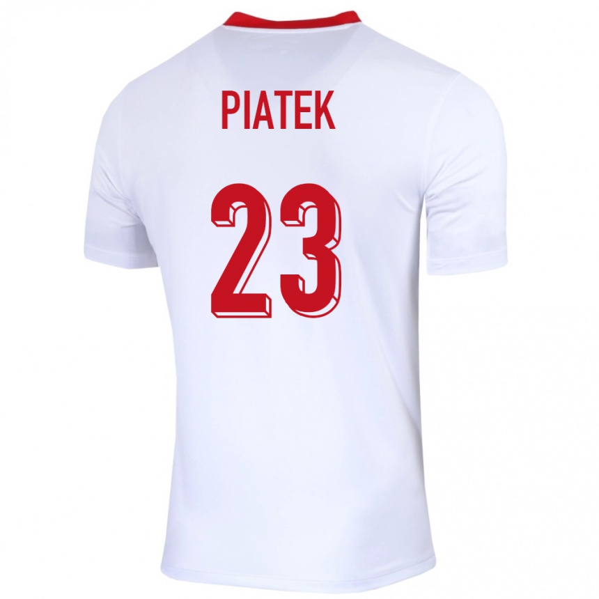 Kids Football Poland Krzysztof Piatek #23 White Home Jersey 24-26 T-Shirt Nz