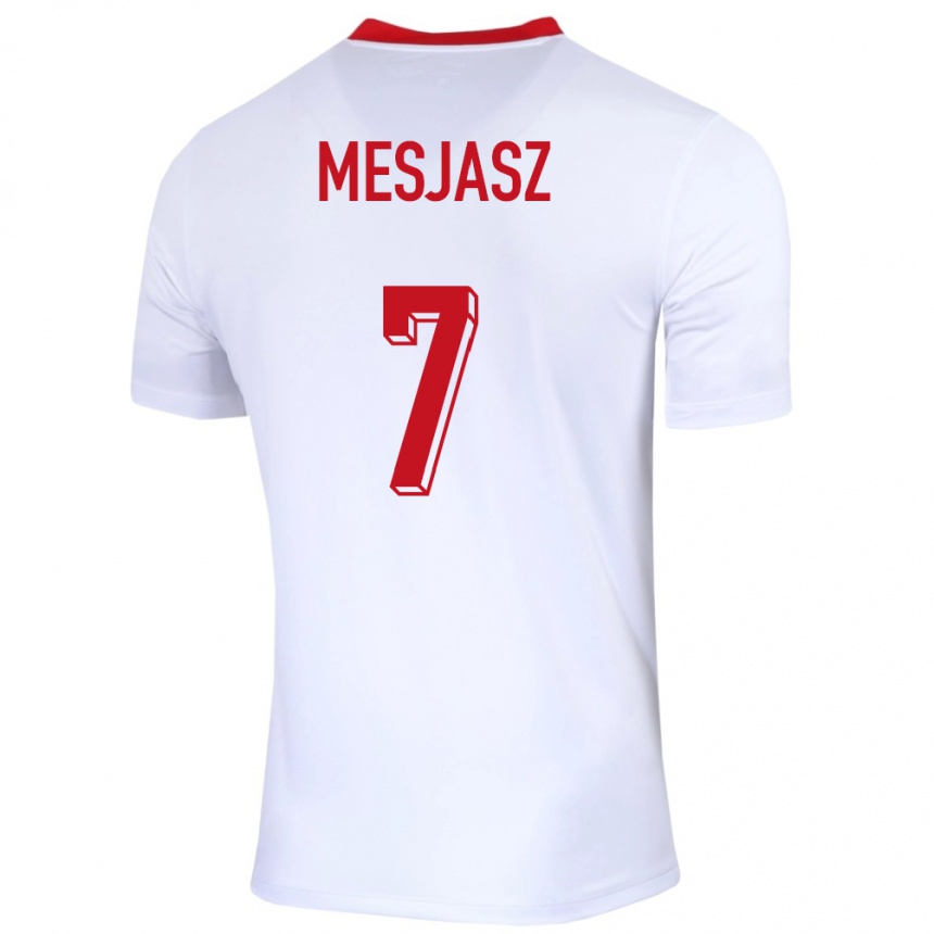 Kids Football Poland Malgorzata Mesjasz #7 White Home Jersey 24-26 T-Shirt Nz