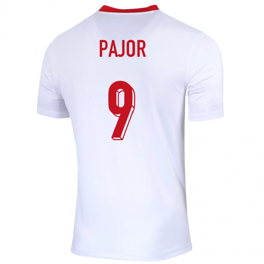 Kids Football Poland Ewa Pajor #9 White Home Jersey 24-26 T-Shirt Nz