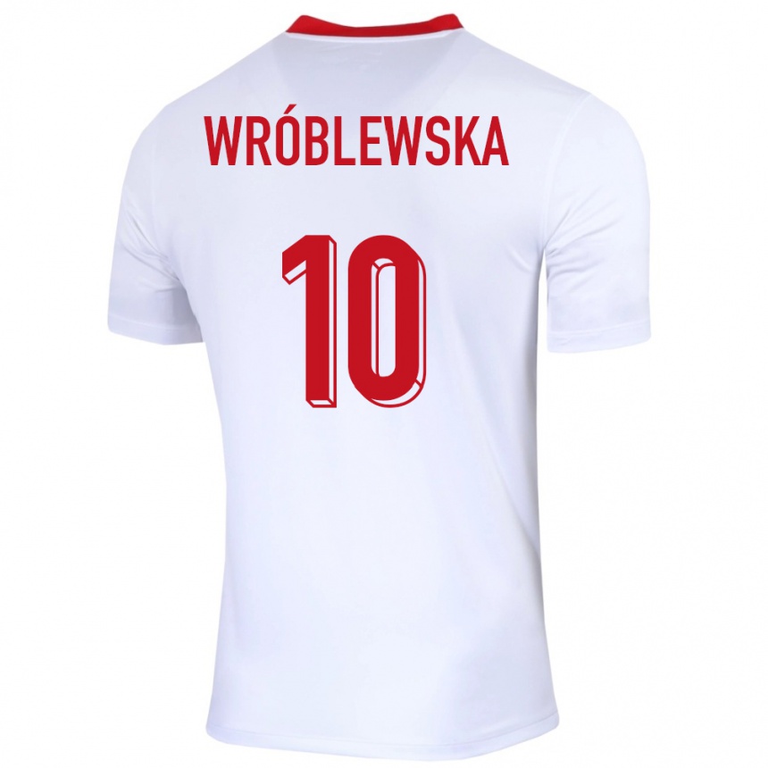 Kids Football Poland Joanna Wroblewska #10 White Home Jersey 24-26 T-Shirt Nz