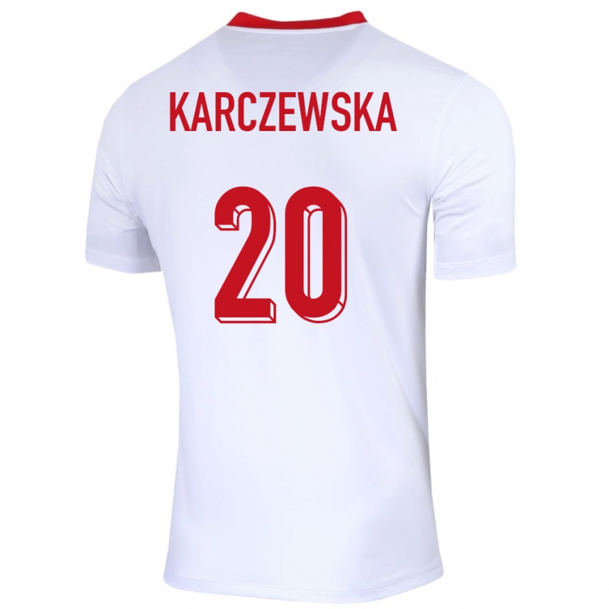 Kids Football Poland Nikola Karczewska #20 White Home Jersey 24-26 T-Shirt Nz