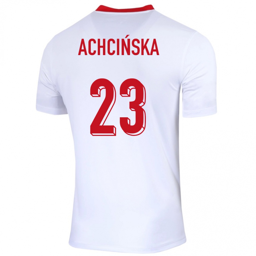 Kids Football Poland Adriana Achcinska #23 White Home Jersey 24-26 T-Shirt Nz