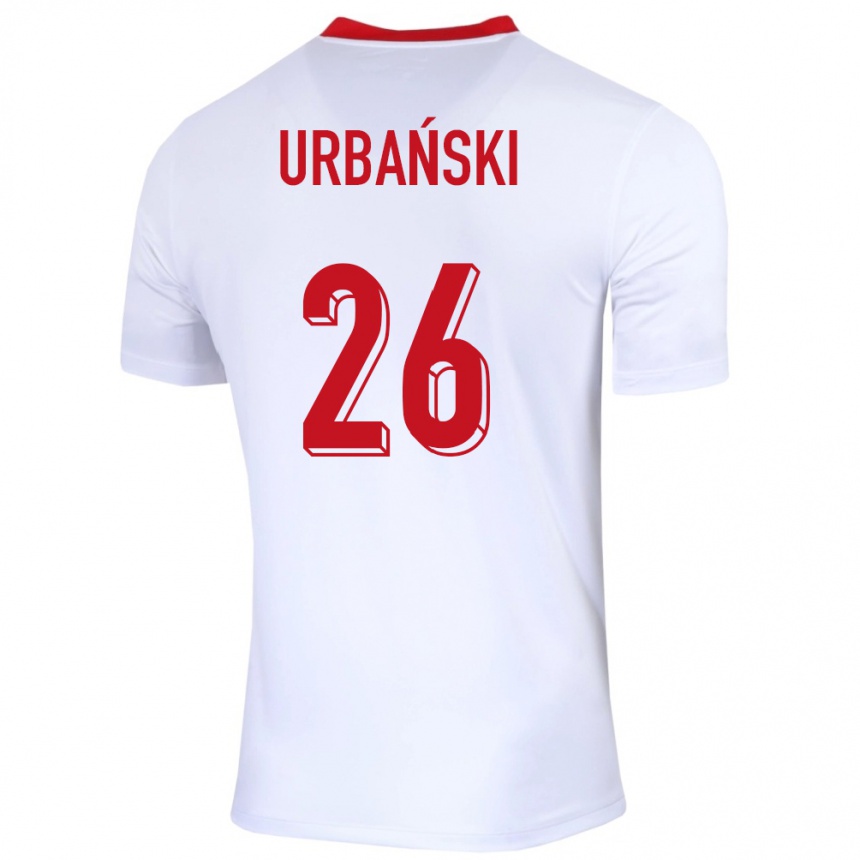 Kids Football Poland Kacper Urbanski #26 White Home Jersey 24-26 T-Shirt Nz