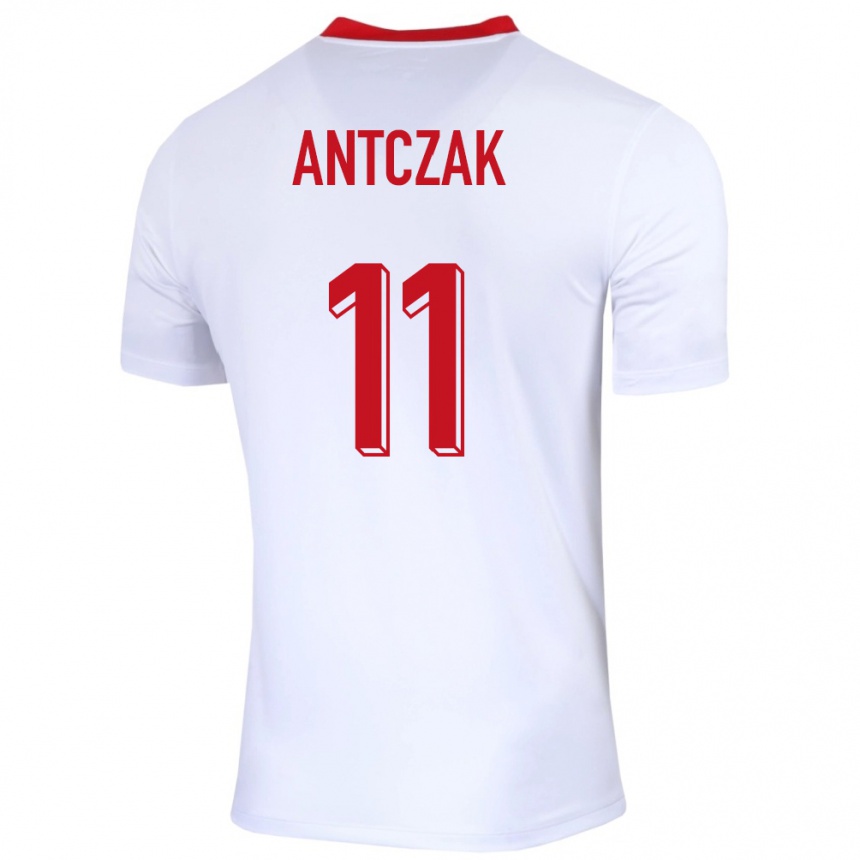 Kids Football Poland Jakub Antczak #11 White Home Jersey 24-26 T-Shirt Nz