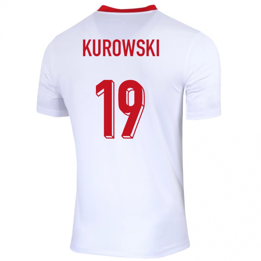 Kids Football Poland Milosz Kurowski #19 White Home Jersey 24-26 T-Shirt Nz