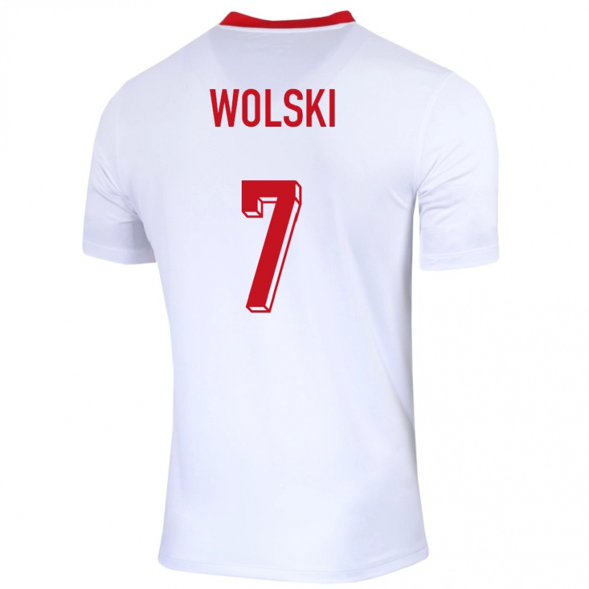 Kids Football Poland Filip Wolski #7 White Home Jersey 24-26 T-Shirt Nz